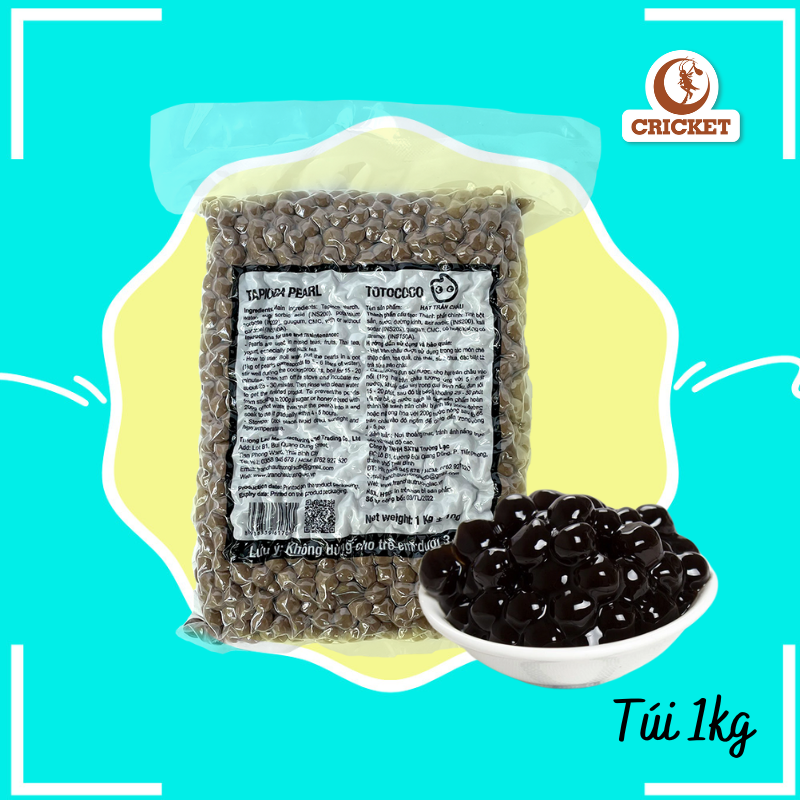 Trân châu đen caramel totococo - túi 1kg thơm ngon ăn mềm dai