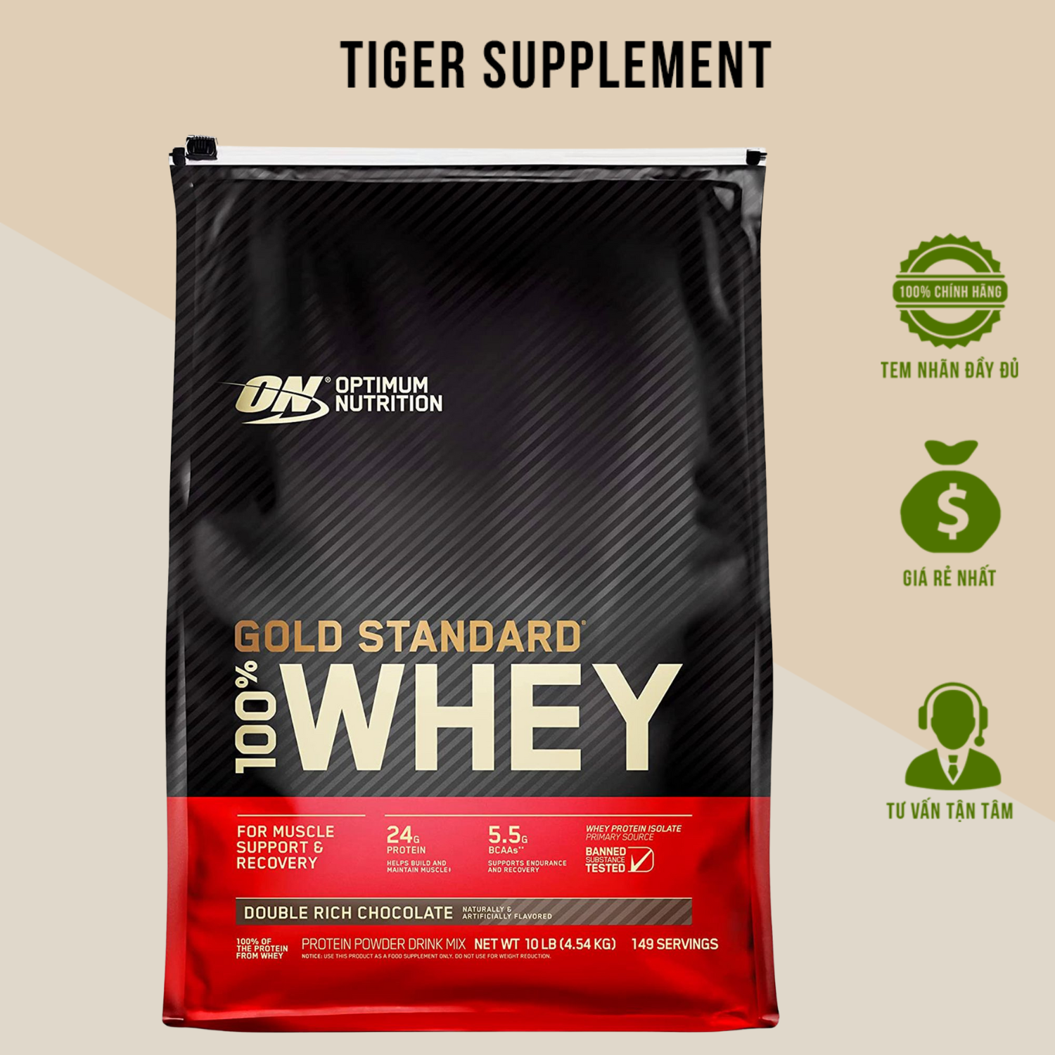 Sữa tăng cơ 100% Whey On Gold Standard 10LB Optimumnutrition - Sữa tăng cơ giảm mỡ của Mỹ