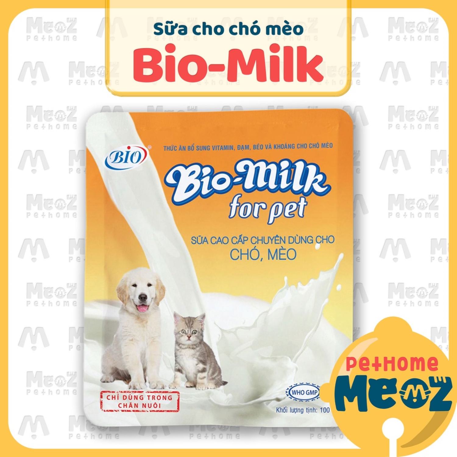Sữa cho mèo Bio Milk | Sữa bột dinh dưỡng Bio Milk 100g cho chó mèo - Sữa cho chó mèo con