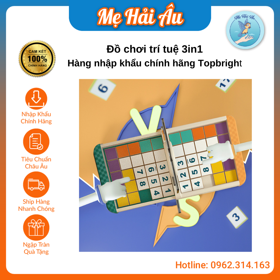 Đồ chơi trí tuệ nhập khẩu chính hãng Top Bright cho bé, Trò chơi giúp phát triển trí thông minh 3in1