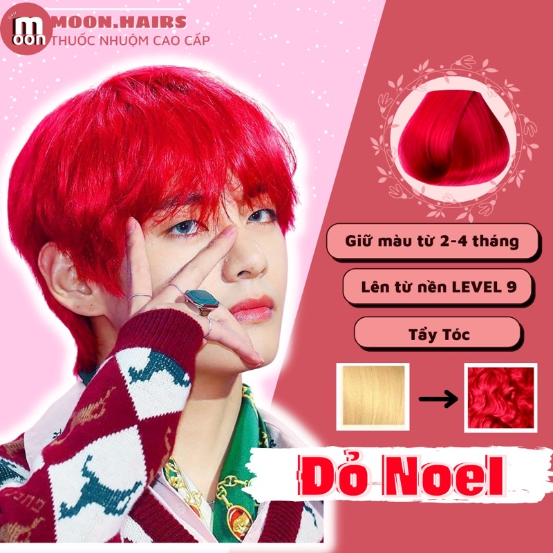 Thuốc nhuộm tóc màu đỏ mặt trời | đỏ chói | đỏ neol | đỏ hồng | tặng bao tay, mũ trùm