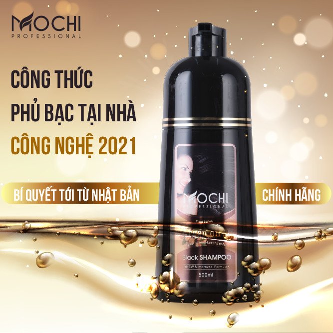 Dầu Gội Phủ Bạc Mochi Nhật Bản Chính Hàng - Nâu Hạt Dẻ/Đen - Xóa Tan Nỗi Lo Bạc Tóc