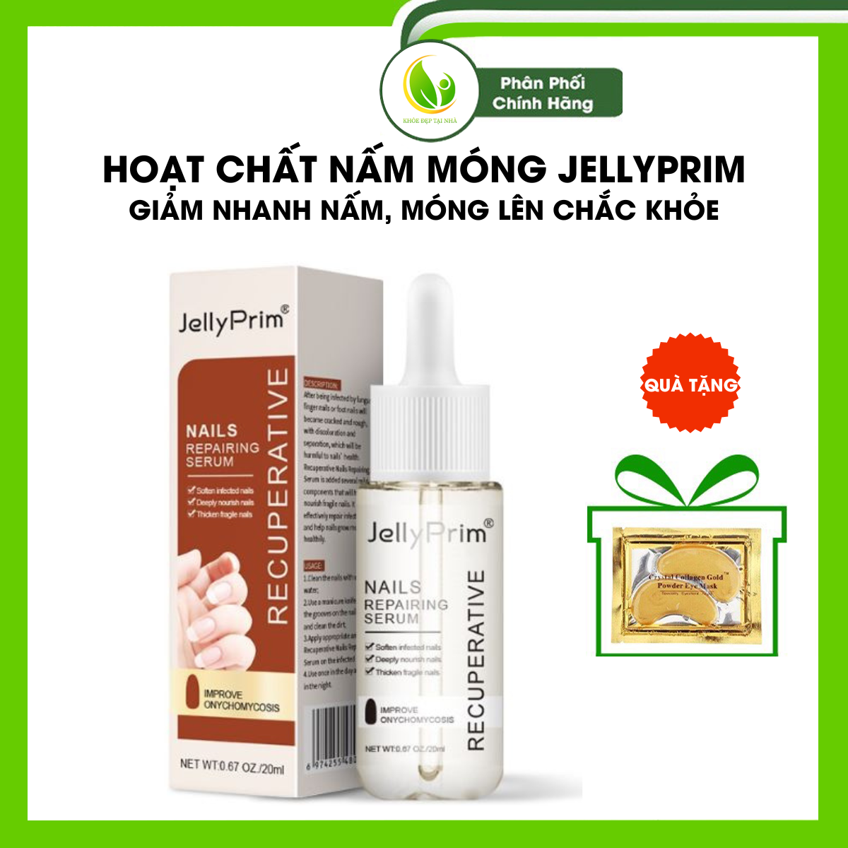 Hoạt chất dưỡng móng Jelly Prim serum dưỡng móng tinh chất chất phục hồi nấm móng tay chân giảm xước yếu móng nhanh