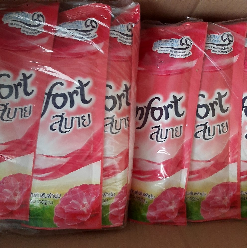 (sét 4 gói) nước xả vải comfort thái lan màu đỏ 580ml