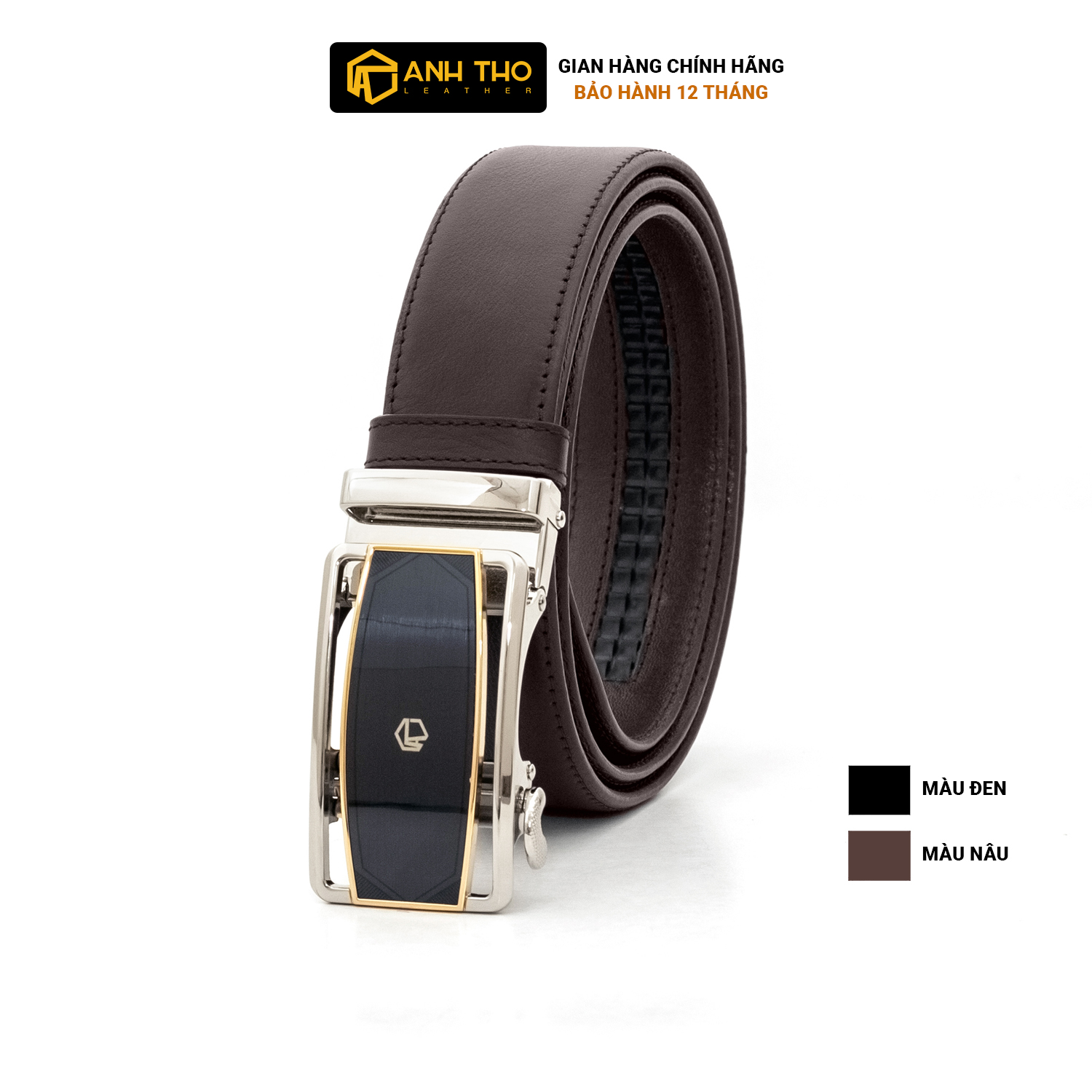 Thắt lưng da bò emo mnt4-08 | anh tho leather | da nappa nhập khẩu