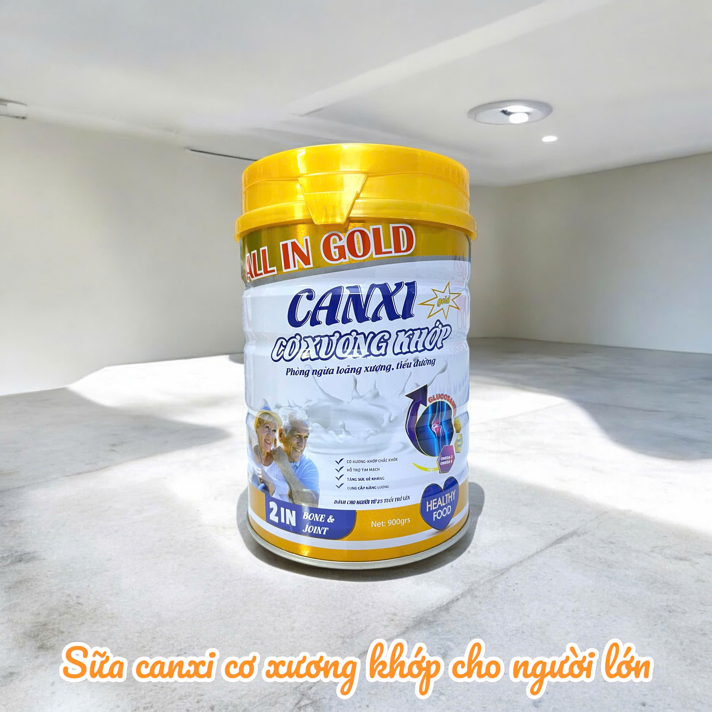 Sữa canxi cơ xương khớp cho người già all in gold 900g chăm sóc cơ- xương- khớp chắc khỏe