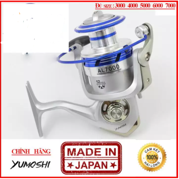 Máy Câu Cá Yomoshi AL, may cau ca shimano gia re, Đủ Size; 3000, 4000, 5000, 6000, 7000, Máy Câu Cá Penn Full Kim Loại