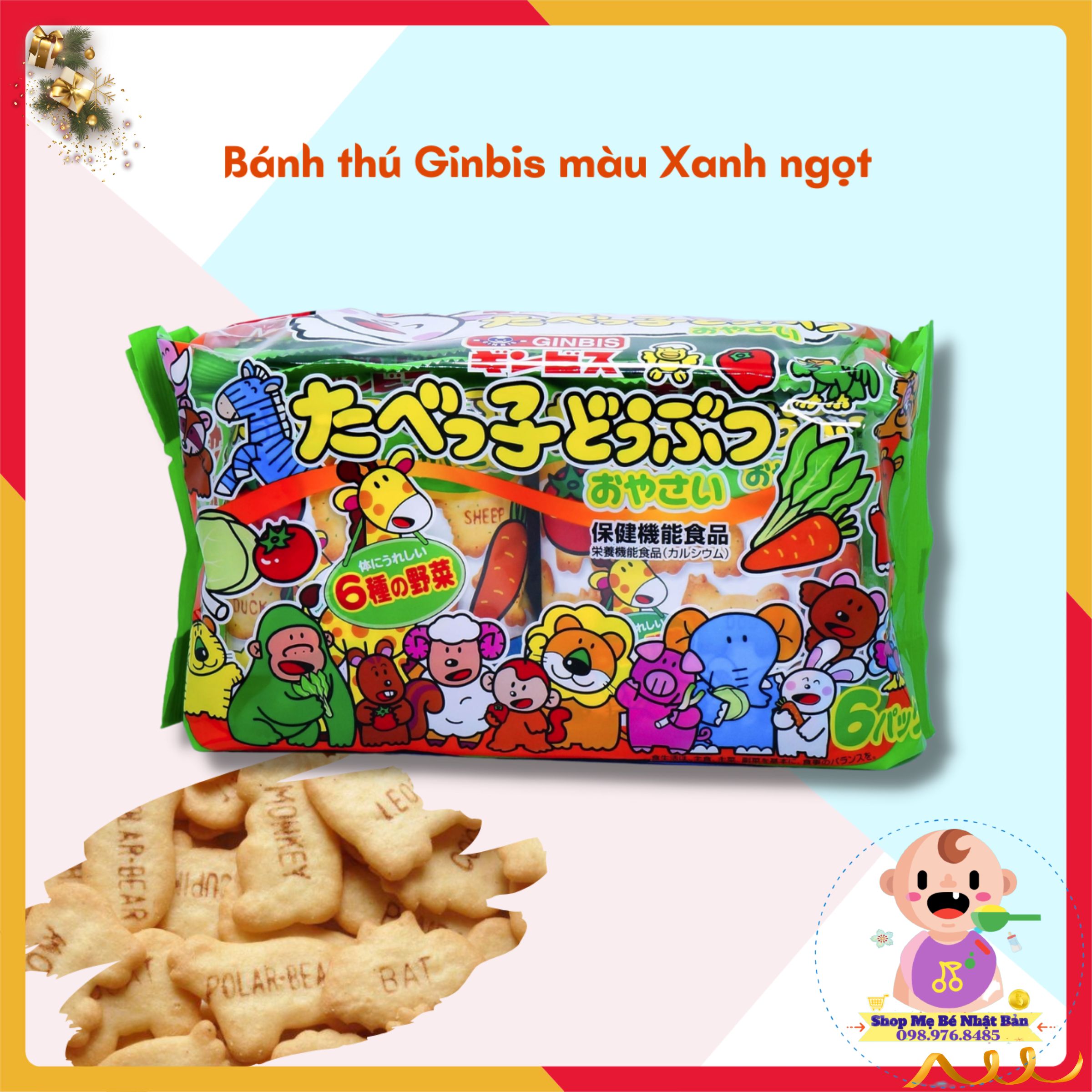 Bánh Ăn Dặm Hình Thú Ginbis Màu Xanh Vị Rau Củ - 1 Túi * 6 Gói