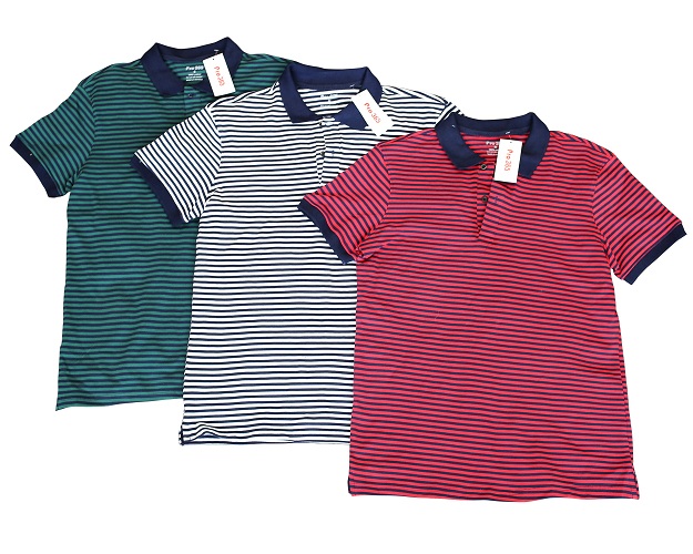 Áo phông nam cổ polo kẻ ngang
