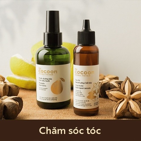 [HCM]Combo Nước dưỡng tóc tinh dầu bưởi Pomelo Cocoon 140ml + Serum tóc Sachi Cocoon 70ml giảm rụng tóc nuôi dưỡng sâu và phục hồi tóc hư tổn
