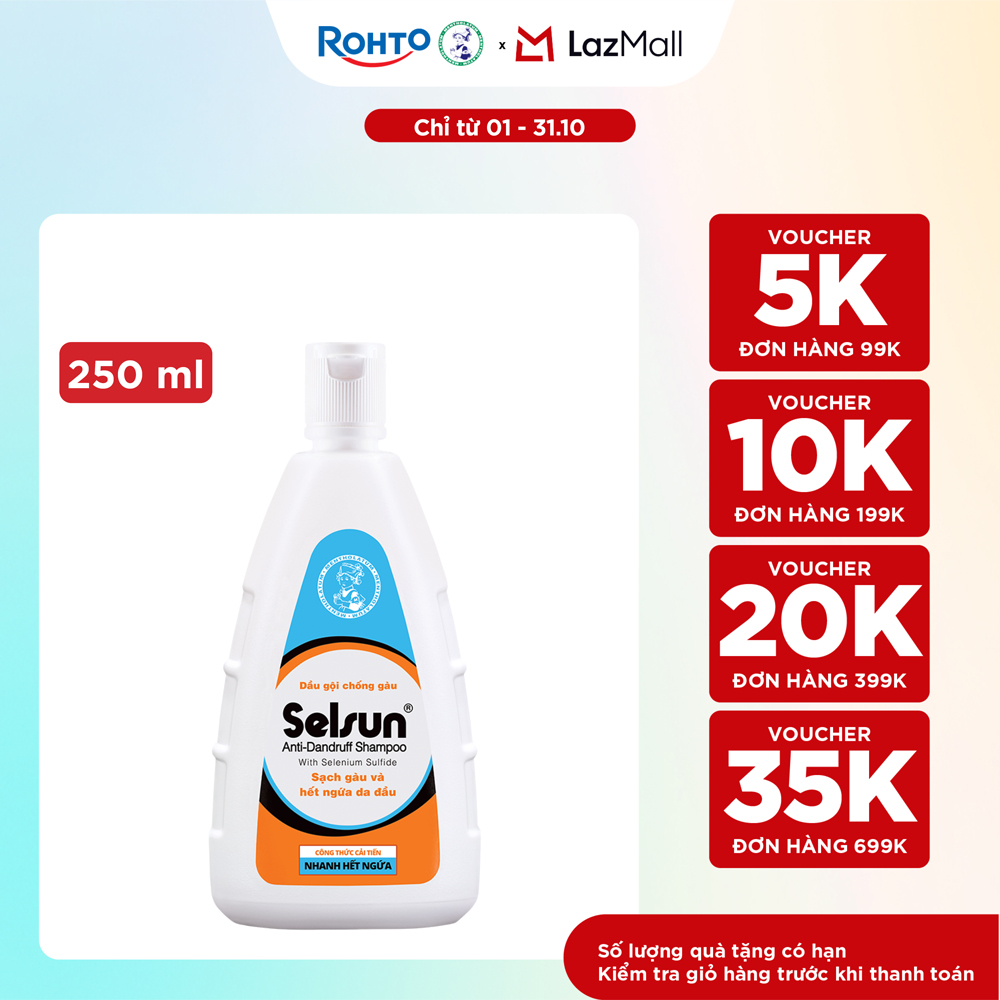 Dầu gội Selsun chống gàu, sạch gàu & hết ngứa da đầu Selsun Anti-Dandruff Shampoo 250ml