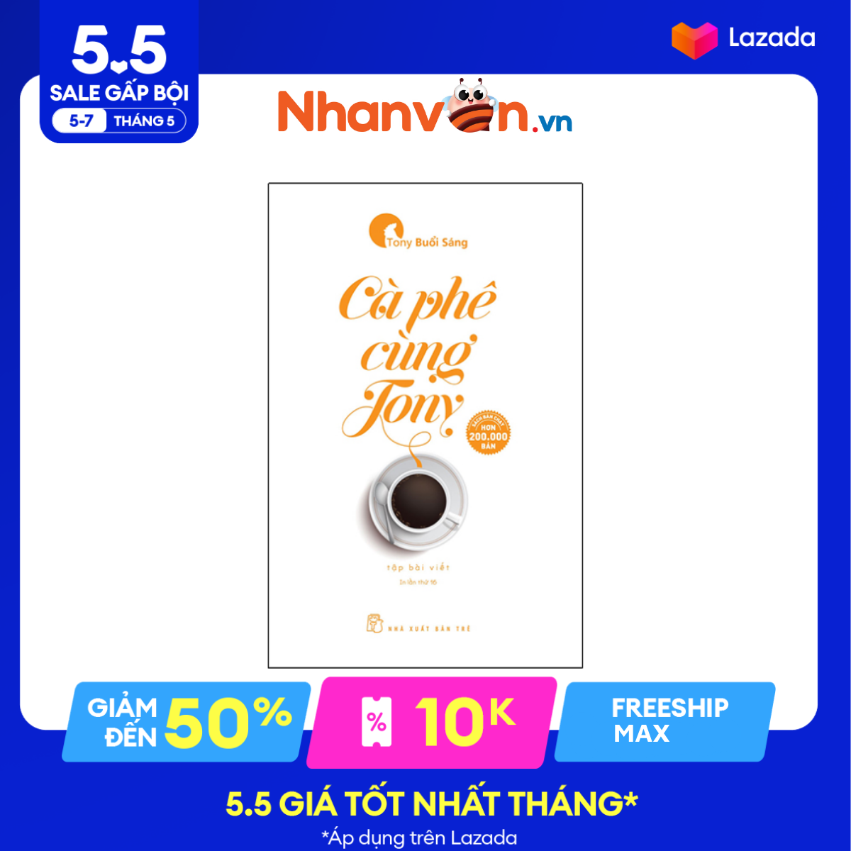 Sách - tony buổi sáng - cà phê cùng tony - tái bản 2022 - nxb trẻ