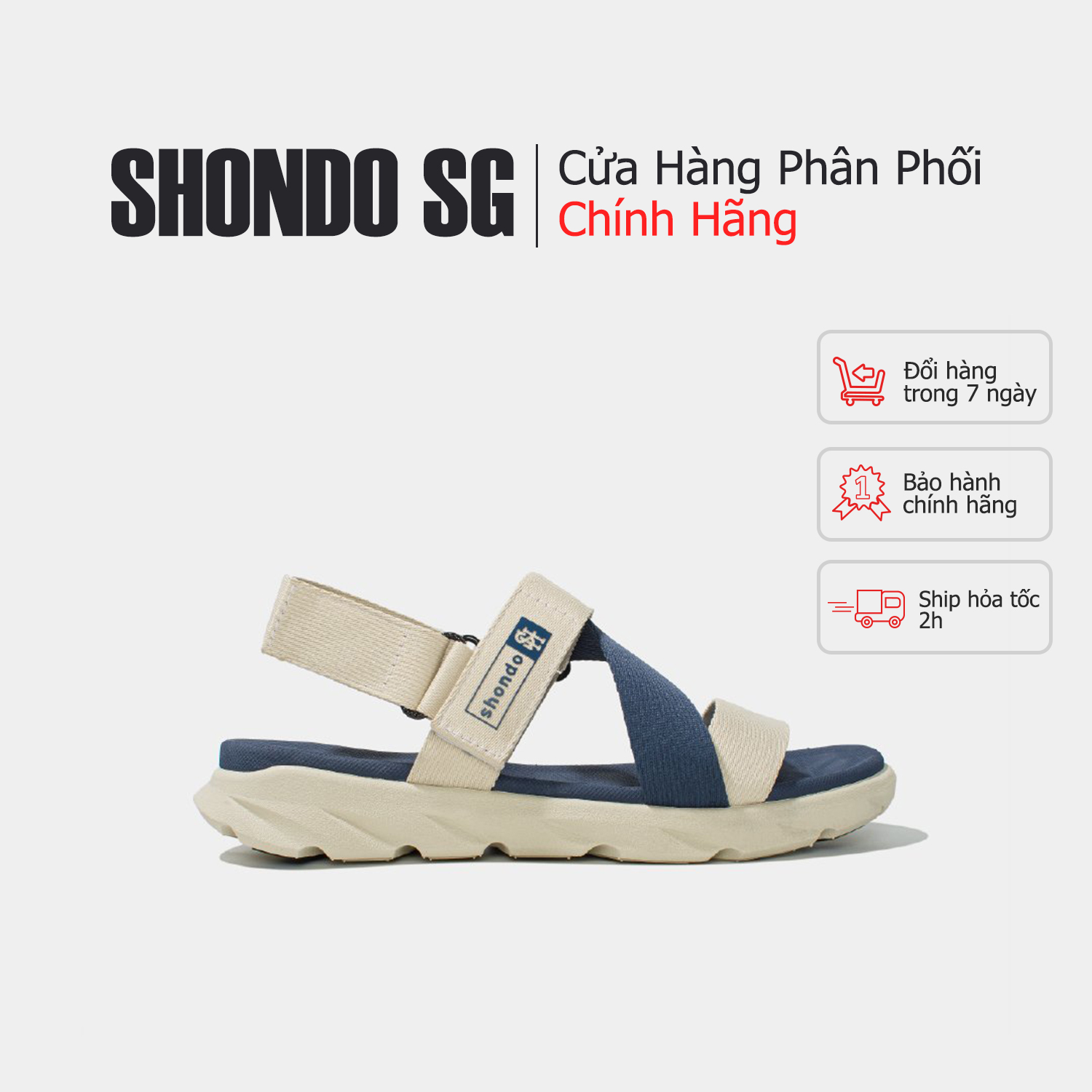 Giày shondo sandals f6 sport đế be quai be xanh f6s2525