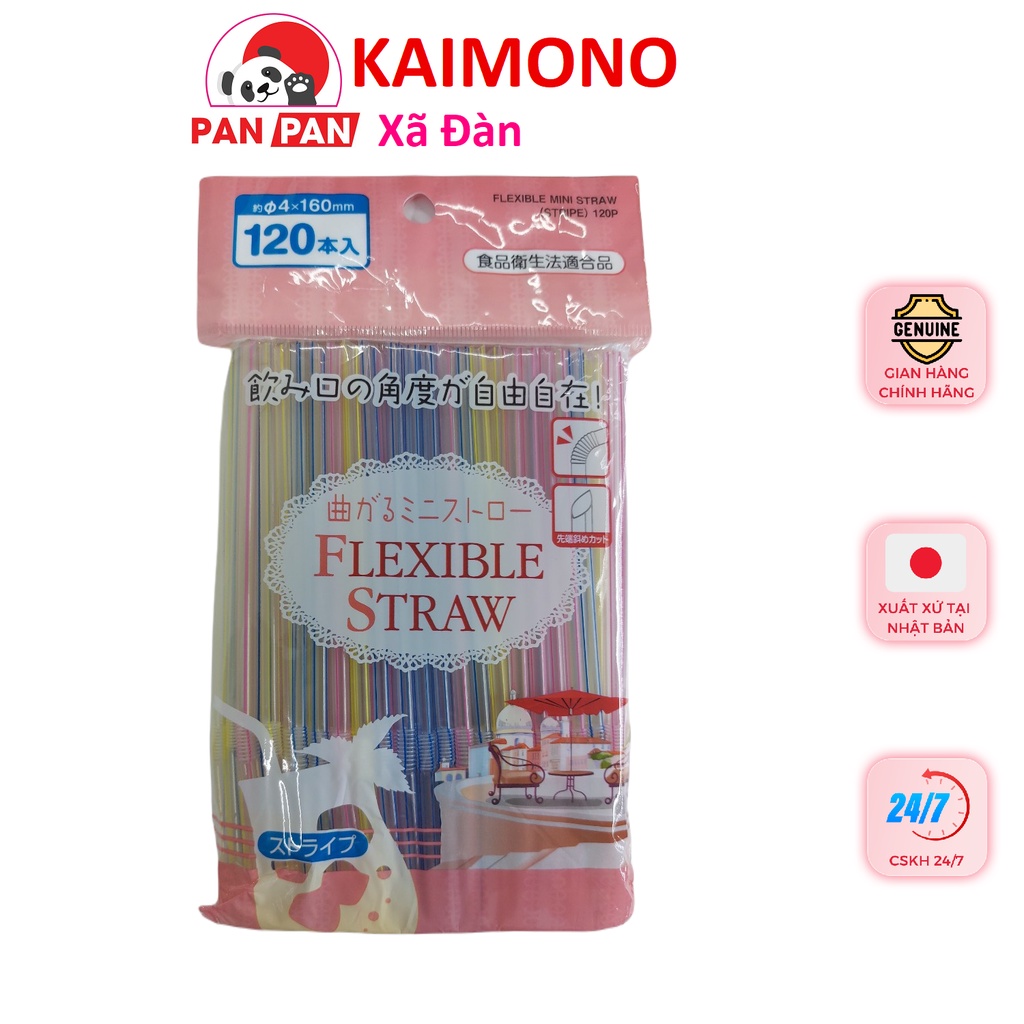 [FreeShip Max] - Set 120 ống hút Flexible Straw φ4mmx160mm - PanPan Xã Đàn Kaimono