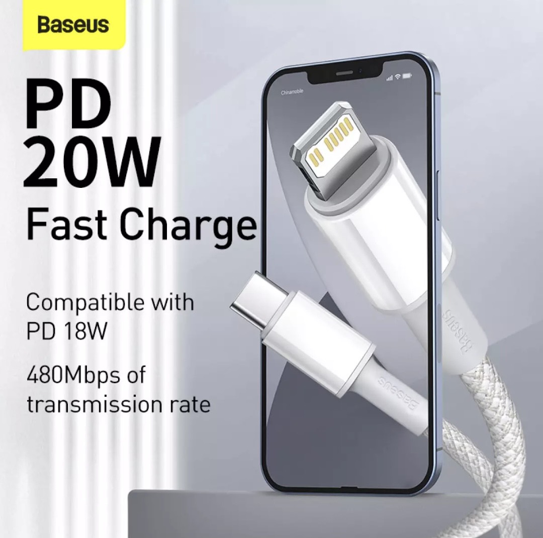 Cáp sạc nhanh baseus 20w usb c to lightning pd cáp sạc nhanh cáp nylon bện cho iphone 13 12 11 pro xs max dây dữ liệu sạc ipadhanh