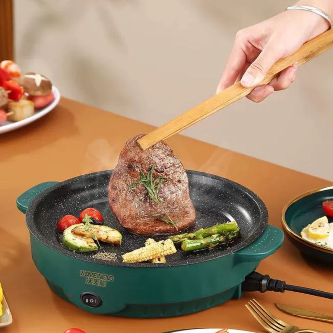 Bếp nướng điện Hàn Quốc không khói chống dính tốt - Bếp nướng thông minh thích hợp cho mọi loại thực phẩm - công nghệ chống dính thông minh dễ dàng vệ sinh và sử dụng