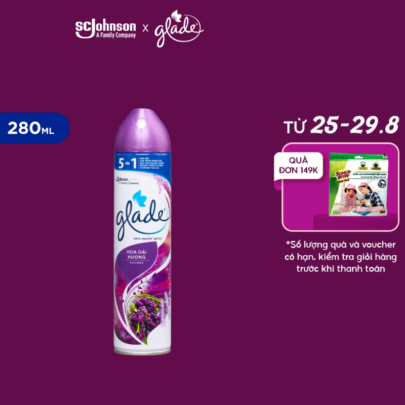 Glade xịt thơm phòng hương lavender 280ml