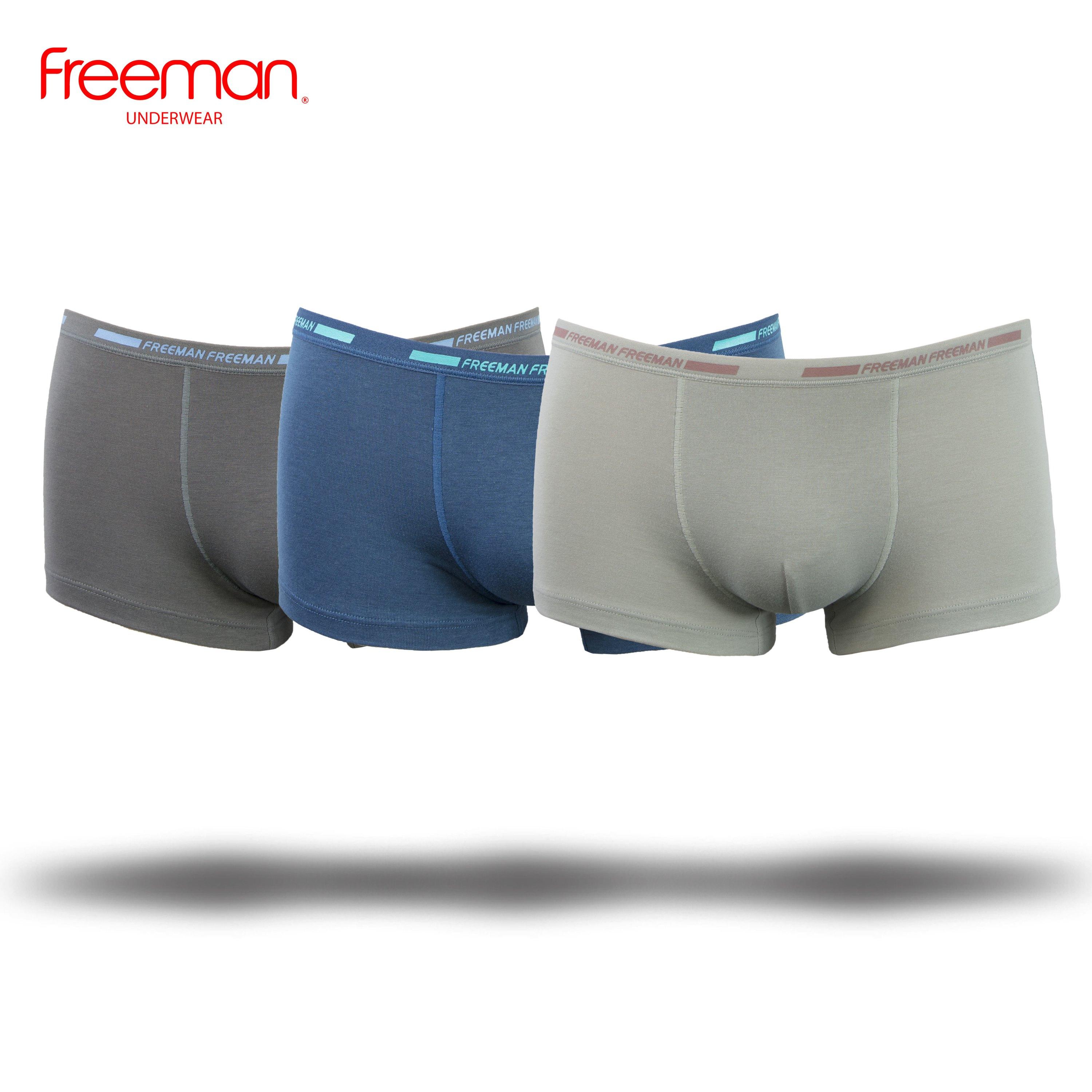 Quần lót boxer nam Freeman BO503 chất liệu cotton thoáng mát, lưng thun bản nhỏ