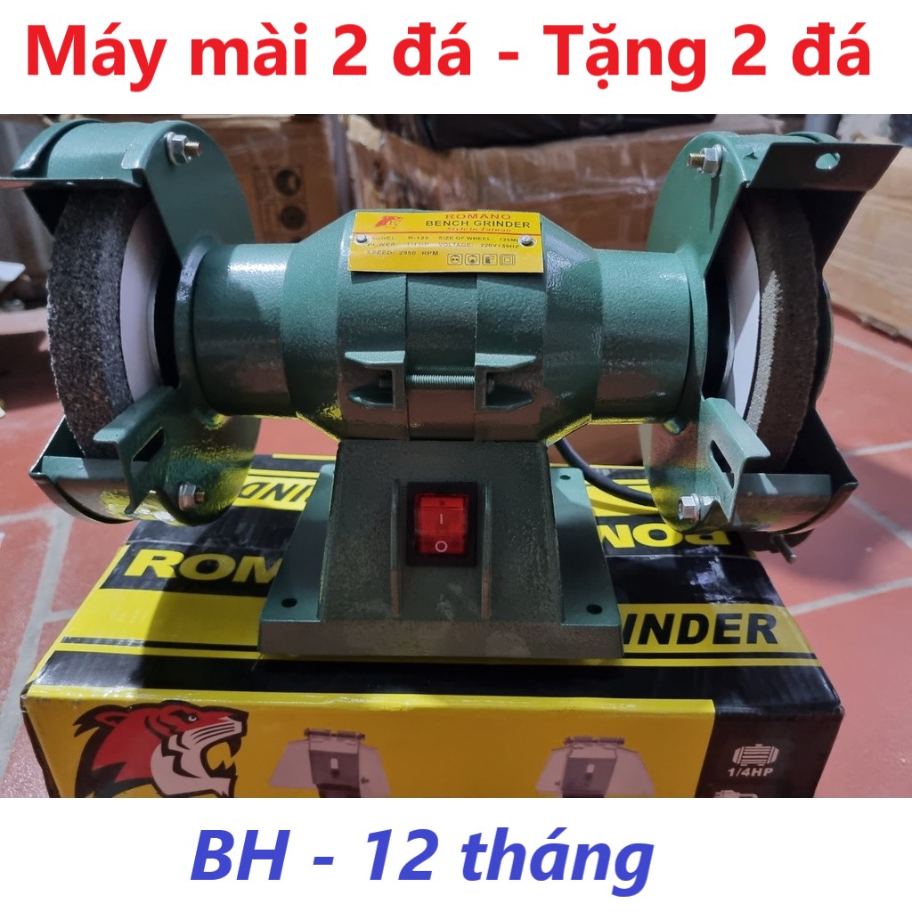Máy mài 2 đá 125mm giá rẻ - Máy mài 2 đầu tặng 2 đá hàng chất lượng bảo hành 12 tháng