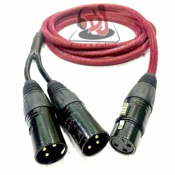Dây chia Jack canon cái sang 2 canon đực loại dài 1m