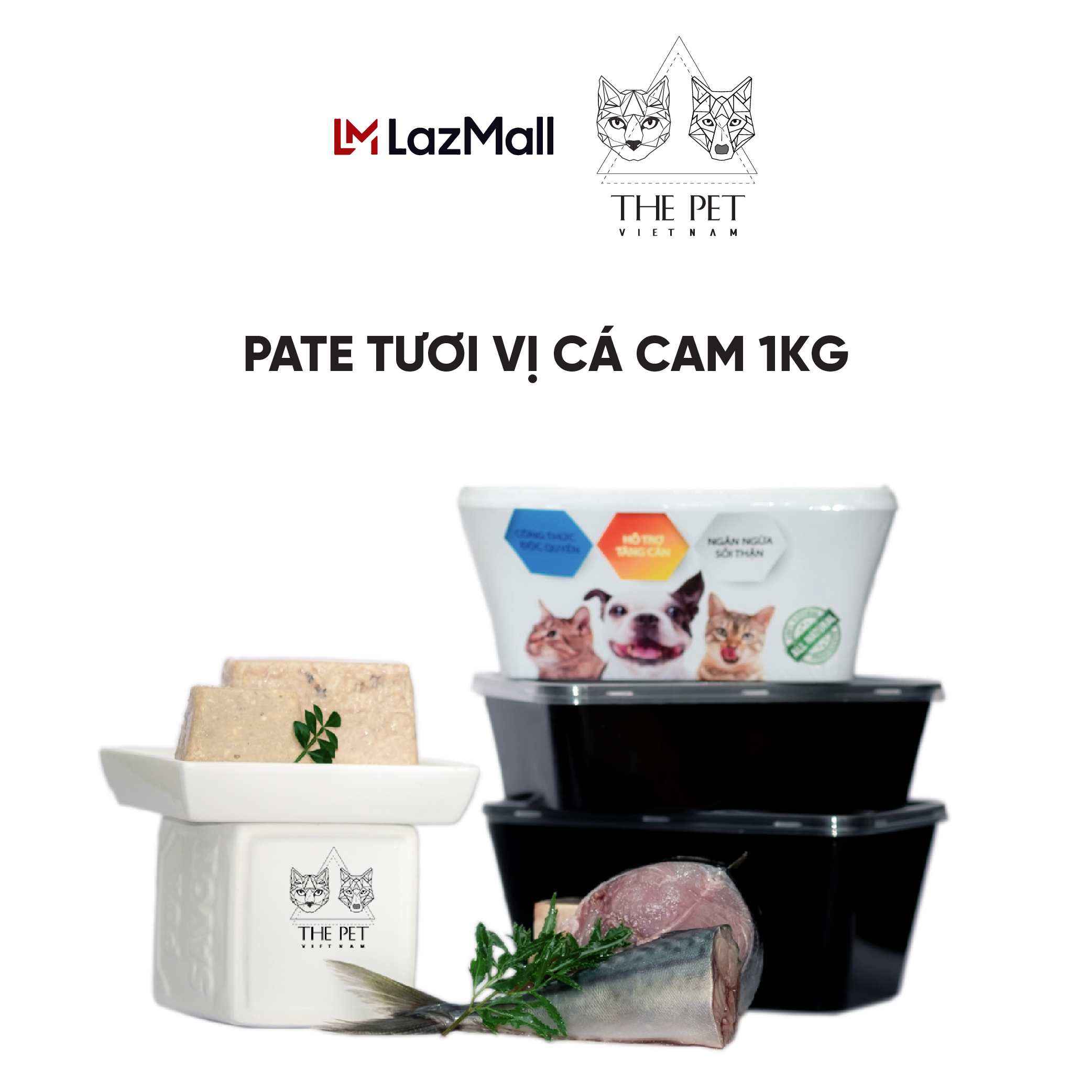 Pate tươi vị cá cam thepetvn - thức ăn tươi cho chó mèo - 1kg