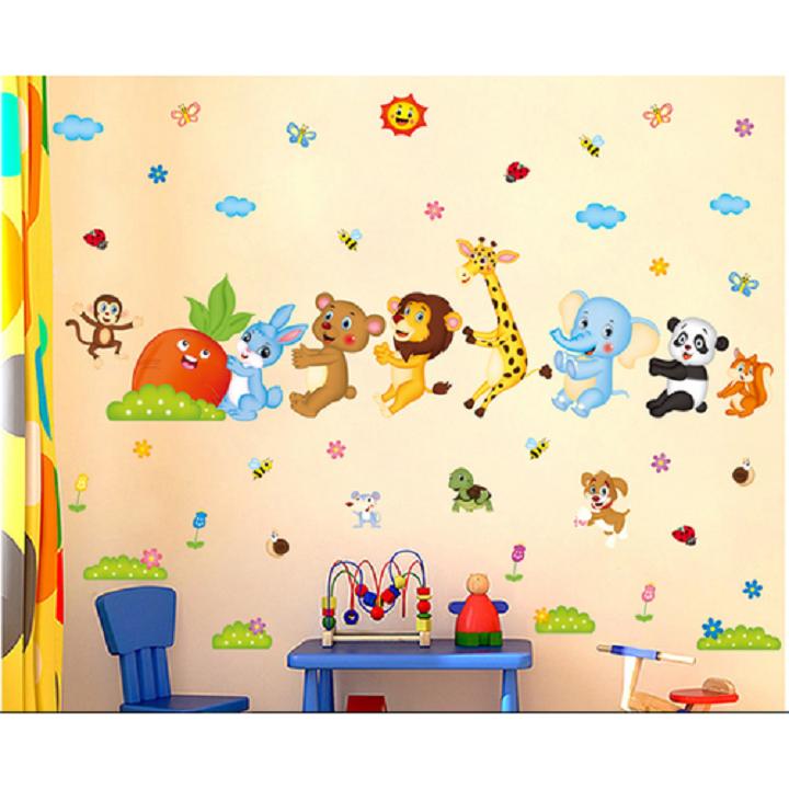 Decal dán tường hình thú kéo củ cải