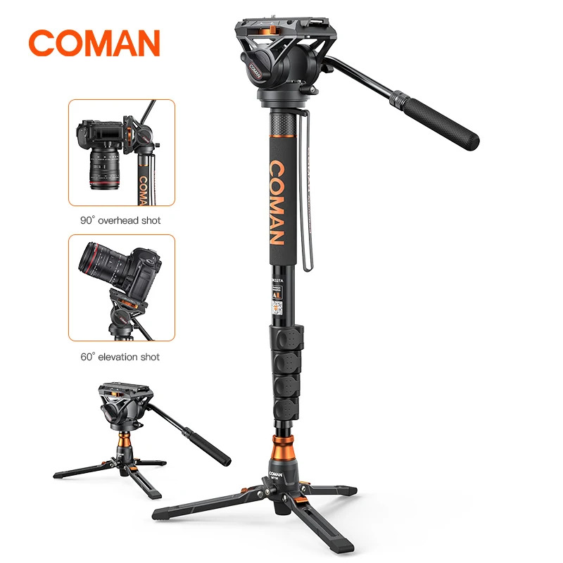 Coman dk327aq6 chuyên nghiệp video máy ảnh Monopod Q6 đầu với tripod đứng cho máy ảnh Canon Nikon Sony video máy quay phim 70.6 inch