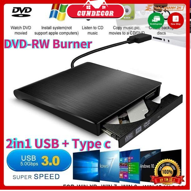 Đầu dvd đầu đọc cd đầu ghi dvd đĩa cd/dvd-rw gắn ngoài usb 3.0 tốc độ tối đa usb 3.0 dvd-rw gắn ngoài tương thích