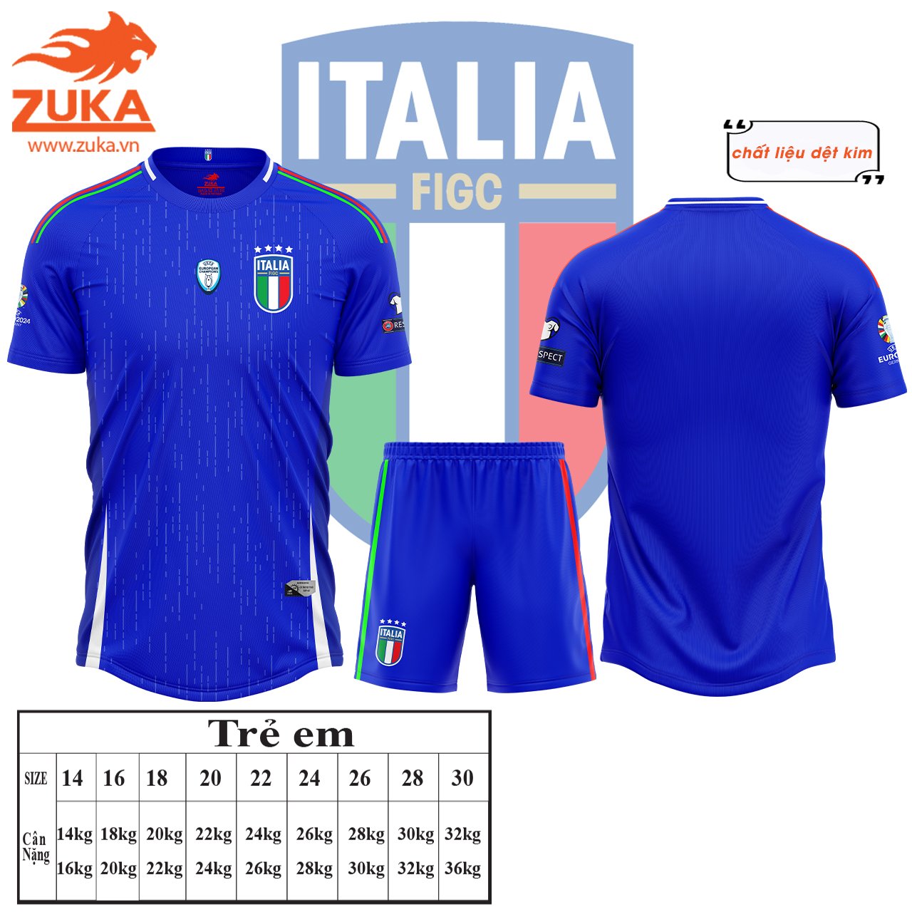 Bộ quần áo bóng đá đội tuyển quốc gia Italia - Áo bóng đá nam nữ đẹp