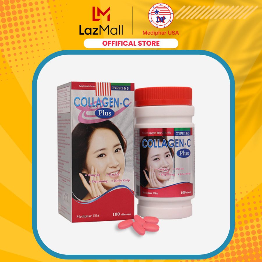 Viên uống hỗ trợ làm đẹp collagen-c plus 100 viên nén - mediphar usa sản xuất chuẩn gmp - chính hãng 100% mediphar usa