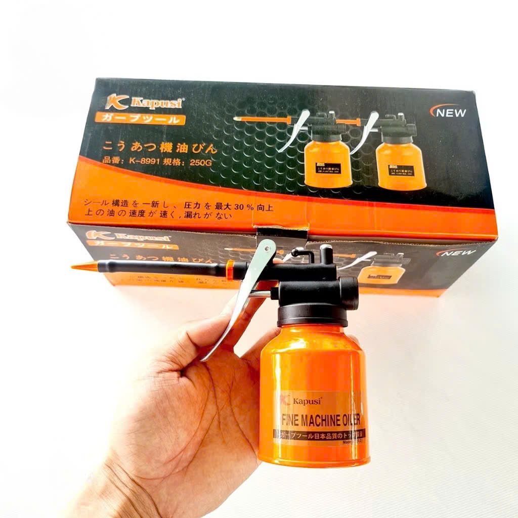 Bình châm nhớt vịt dầu 250ml bình xịt dầu nhớt bằng thép hãng KAPUSI japan