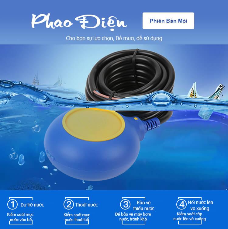 Phao điện máy bơm nước - Chống cạn, chống tràn tự động 3 mét