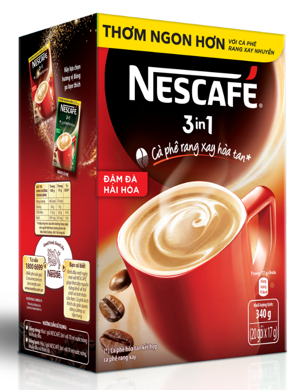 Nescafe 3in1 hộp 20 gói hương vị đậm đà