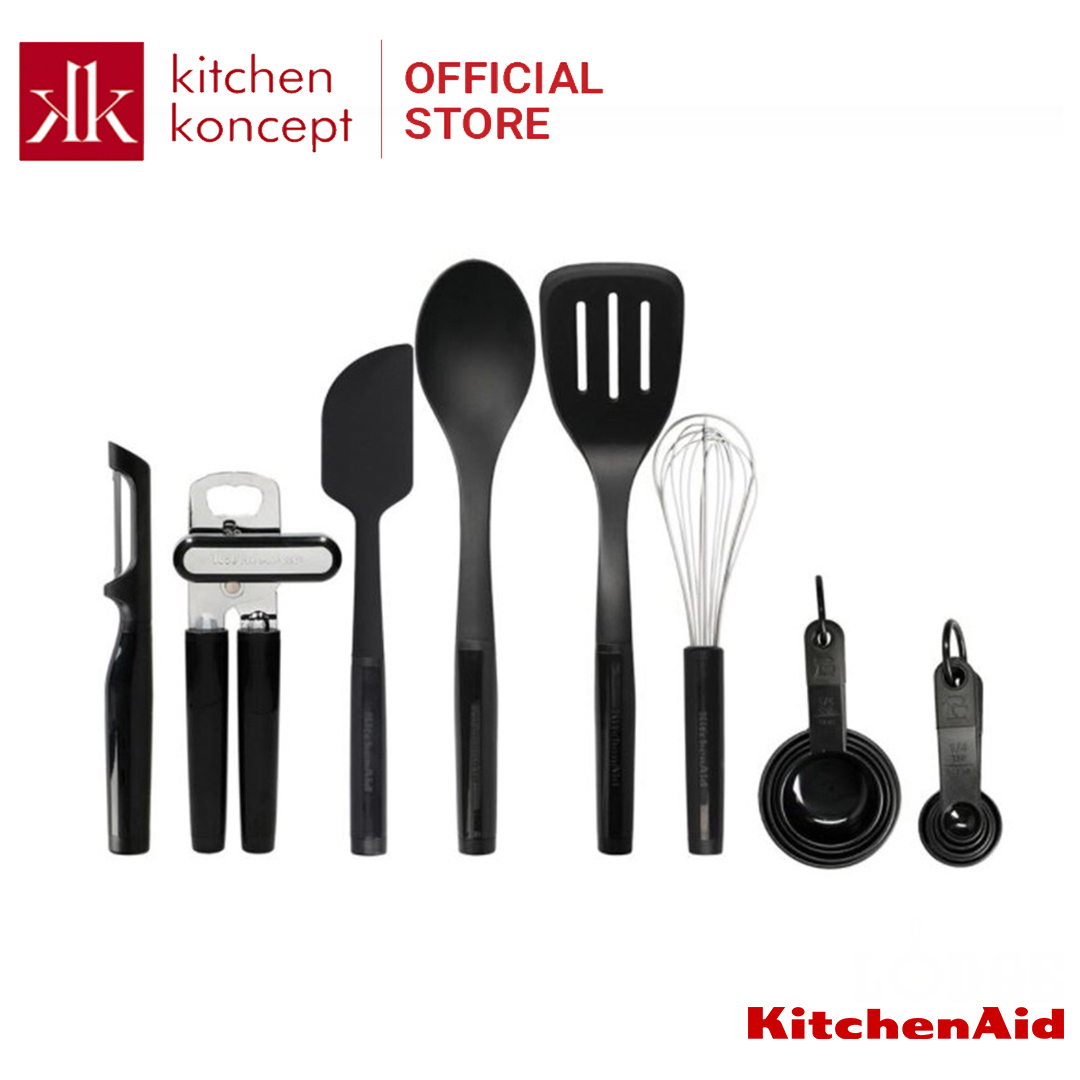 KitchenAid - Bộ dụng cụ và thiết bị nhà bếp màu đen - 15 món