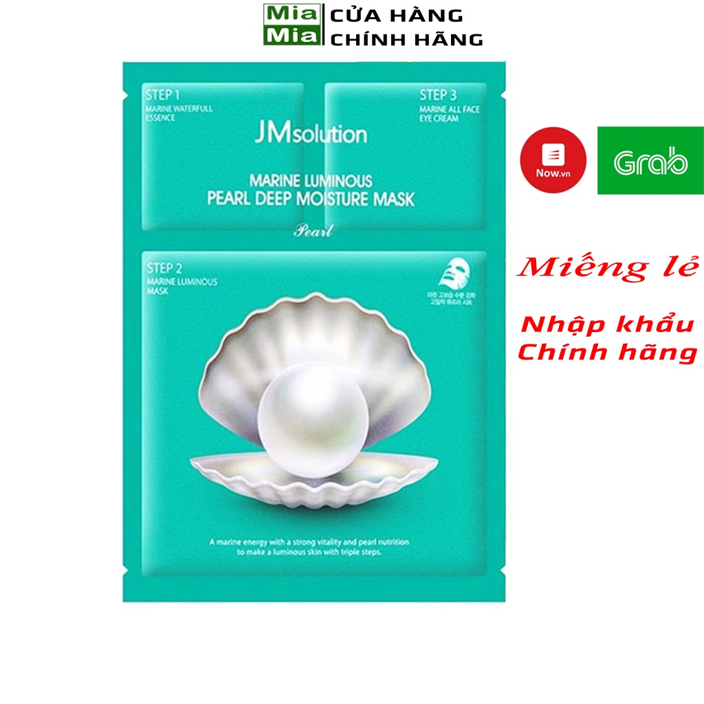 Mặt nạ Ngọc Trai Hàn Quốc JM Solution Marine Luminous Pearl Deep Moisture Mask cấp ẩm dưỡng trắng săn chắc da