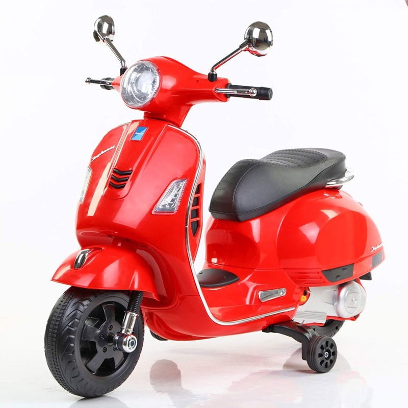 Xe máy điện trẻ em Vespa cao cấp kiểu dáng hiện dại cho bé 2-8 tuổi ( 2 động cơ mạnh mẽ + bình 6V4AH*2)