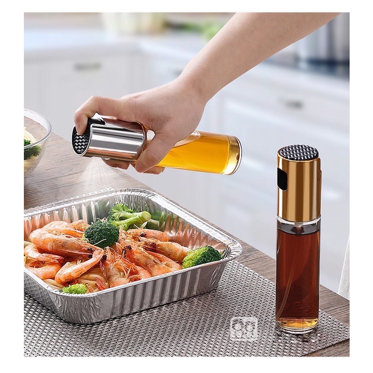 Bình xịt dầu GALUZ chất liệu thủy tinh, dung tích 100ml, vòi xịt phun sương