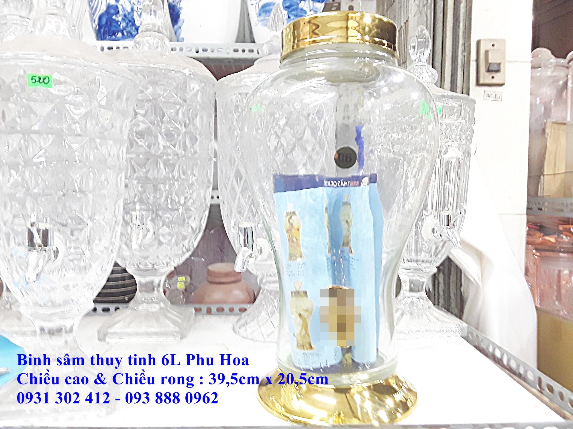 Bình sâm thủy tinh 6L Phú Hòa Việt Nam công nghệ Hàn Quốc