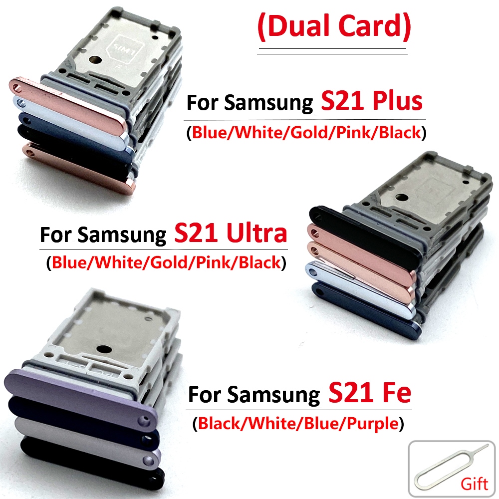 CW Original SIM Card Holder Tray Slot Adapter For Galaxy S21 Fe Plus Dual