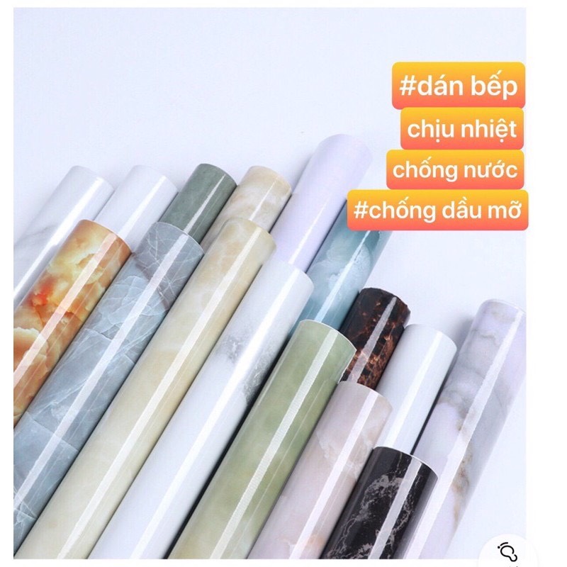 Decal dán bếp VÂN ĐÁ 3M, miếng dán bếp TRÁNG NHÔM chống bắn dầu mỡ,giấy dán nhà tắm, bàn bếp chịu nhiệt rộng 60cm