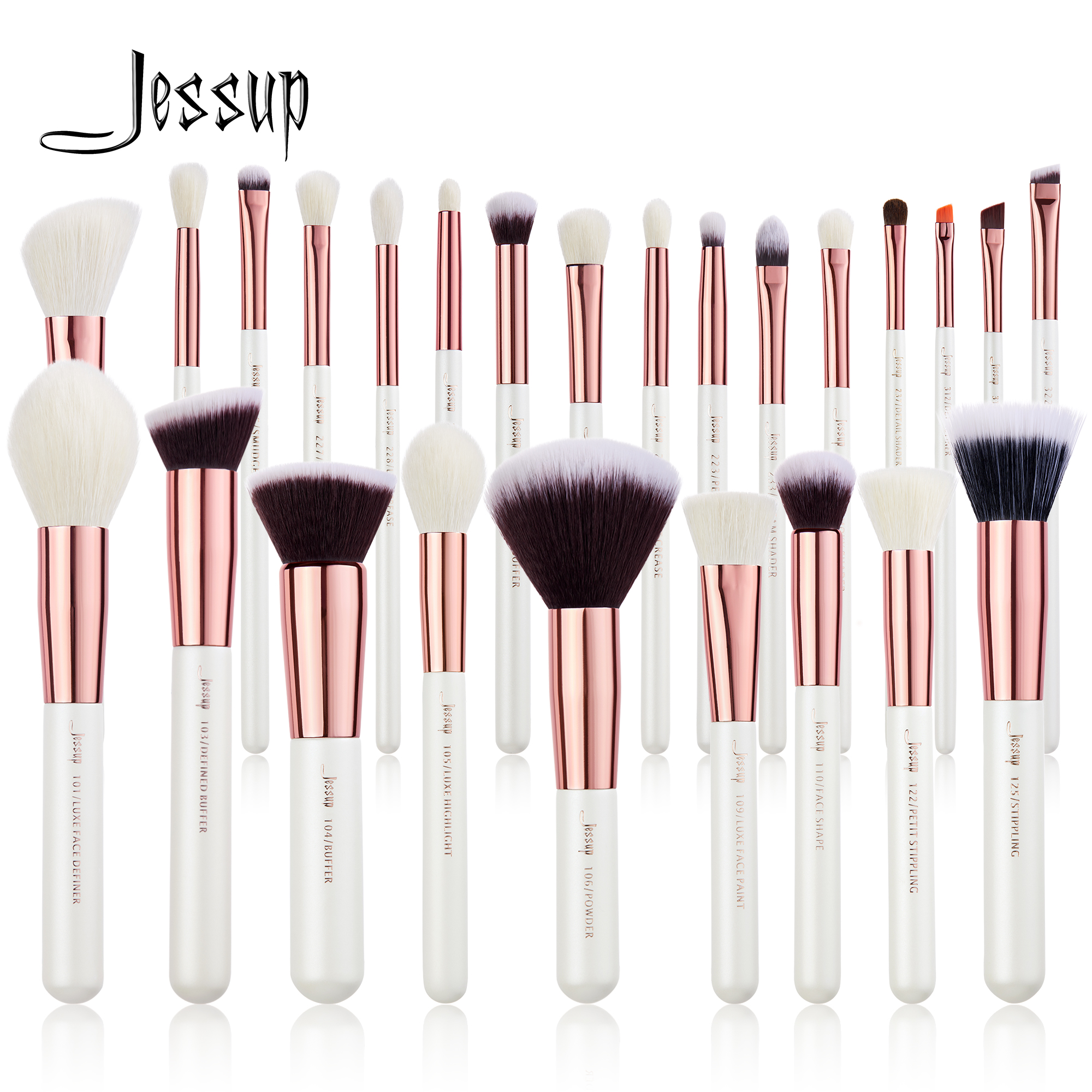 Bộ cọ trang điểm Jessup 25 chiếc Cọ trang điểm Tự nhiên & Tổng hợp Tóc hỗn hợp Trộn phấn nền cho nữ, Cọ đánh phấn mắt, Bộ cọ trang điểm chuyên nghiệp, T215