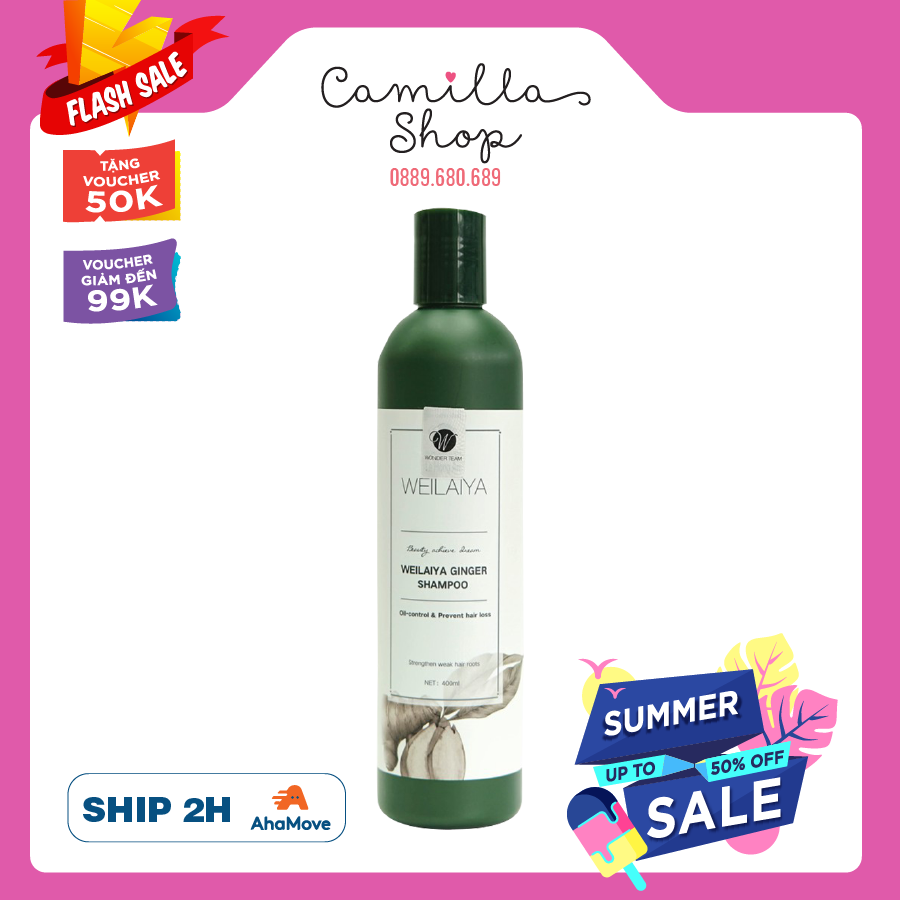 Dầu gội gừng trắng Weilaiya Ginger Shampoo giúp tóc khỏe ngăn ngừa rụng tóc kích mọc tóc