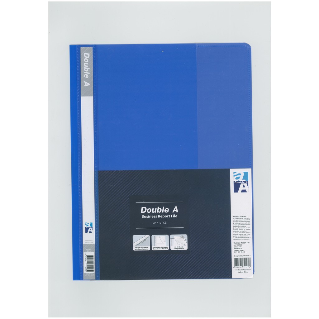 Bìa nhựa 2 kẹp DoubleA XD nhạt CF02107
