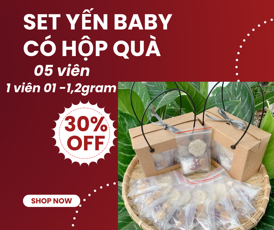 05 SET YẾN BABY YẾN KHÔ TẶNG ĐỒ CHƯNG KÈM