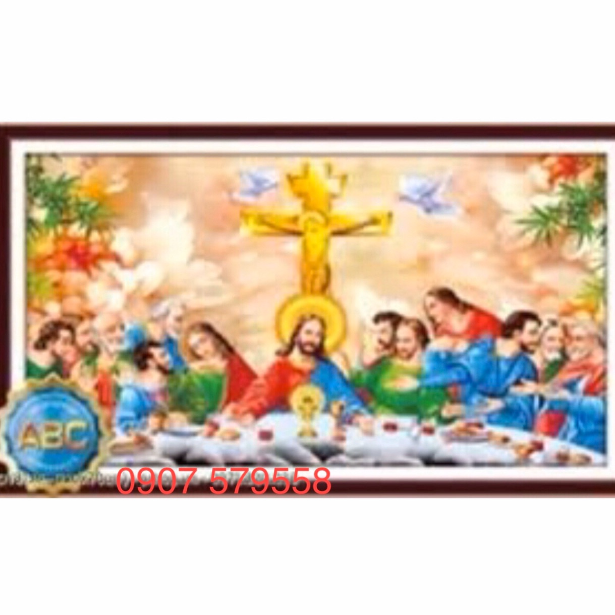 Tranh đính đá bữa tiệc ly kt 120x70 vm