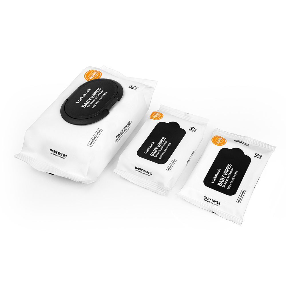 Khăn giấy ướt trẻ em LockLock 80/20/10 miếng ETM245/ ETM248/ ETM249 - Lọc 7 tầng - lô hội dưỡng ẩm - an toàn cho da nhạy cảm
