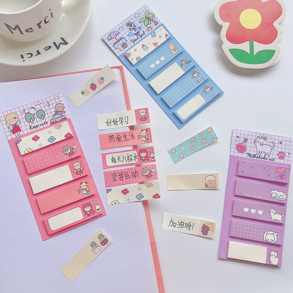 100 Tờ Giấy Note cute giấy ghi chú dính họa tiết động vật hoạt hình đáng yêu sáng tạo cho học sinh