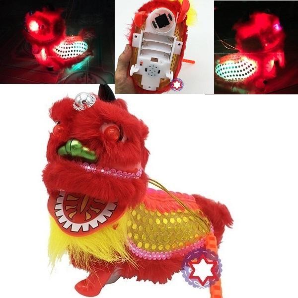 Lồng đèn trung thu múa kỳ lân chạy pin có đèn nhạc cho bé 2019