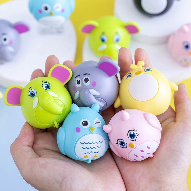Combo 10 xe đồ chơi mini động vật chạy đà, đồ xe cót loại to 5cm cho bé