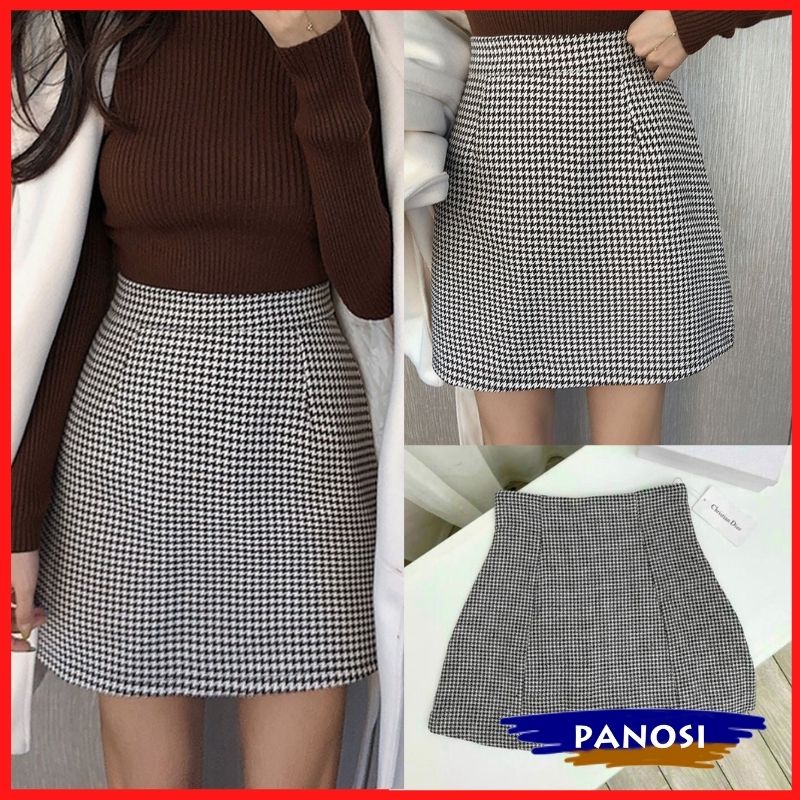 Chân váy chữ A lưng cao kẻ caro chất kẻ thô hàng đẹp - CV145